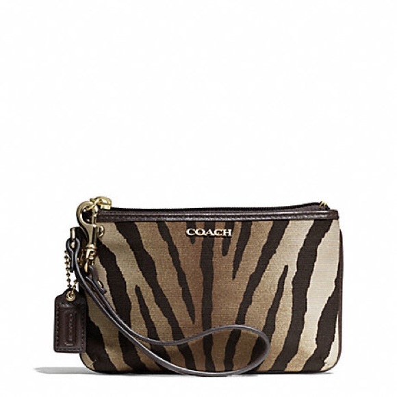 NWOT Coach Brown Zebra Wristlet - Picture 3 of 7
